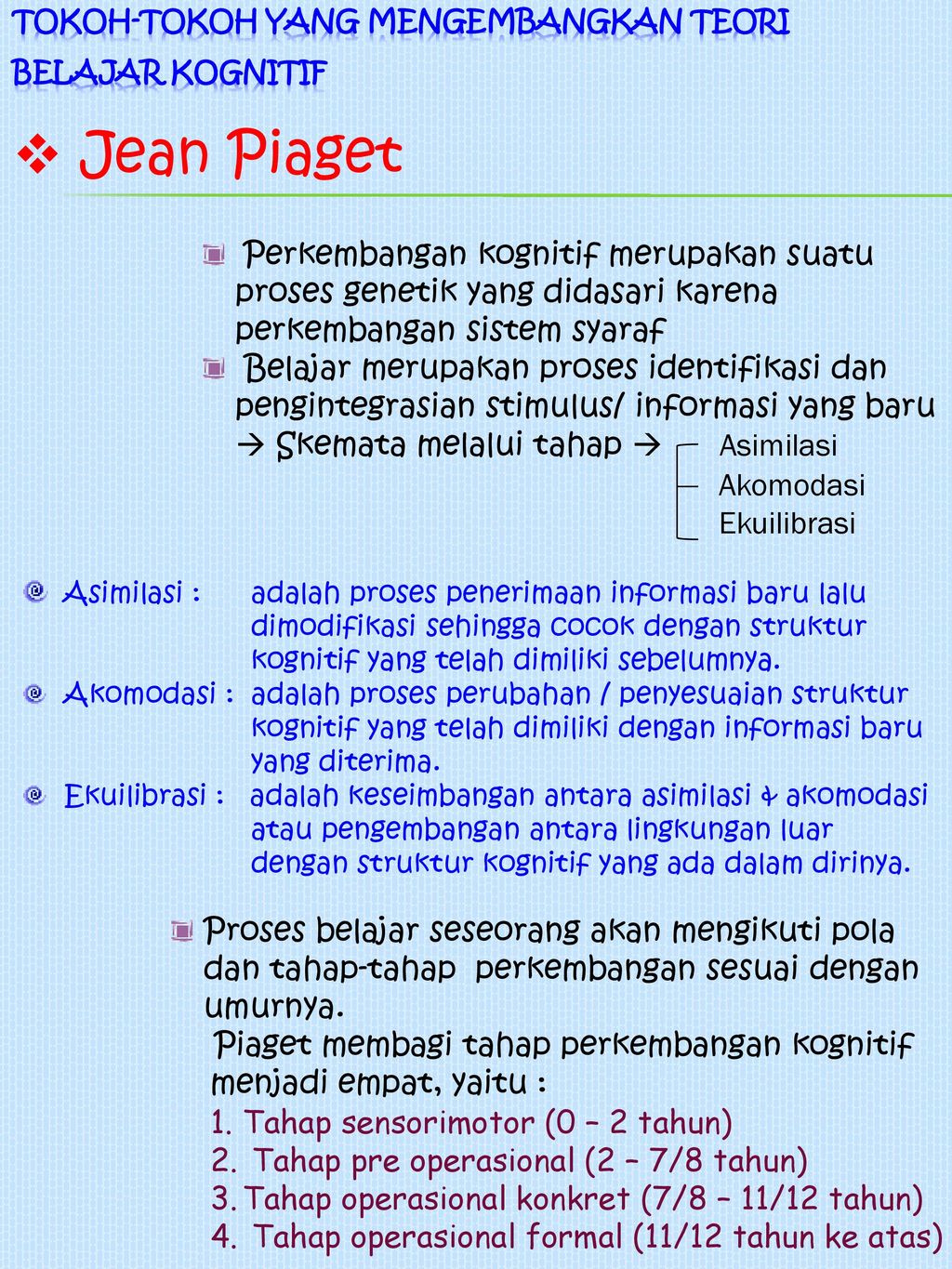 TEORI BELAJAR KOGNITIF ppt download